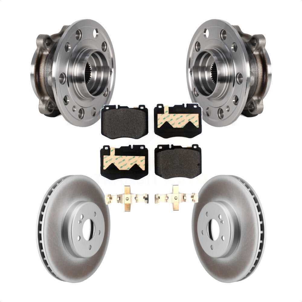 Hub Bearing Assembly Coat Brake Rotor Pads Front Kit For Mercedes-Benz C300 C400