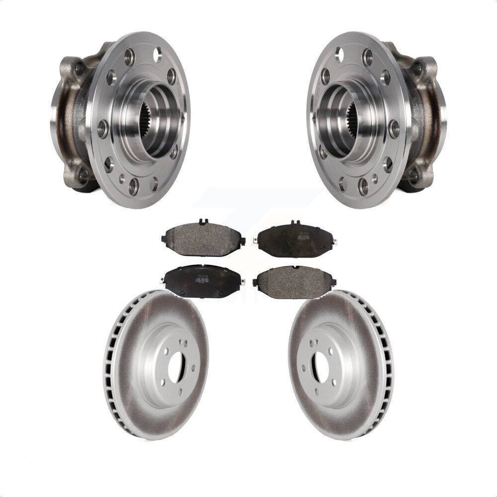 Hub Bearing Coat Brake Rotor Pads Front Kit For 2015-2021 Mercedes-Benz C300 AWD