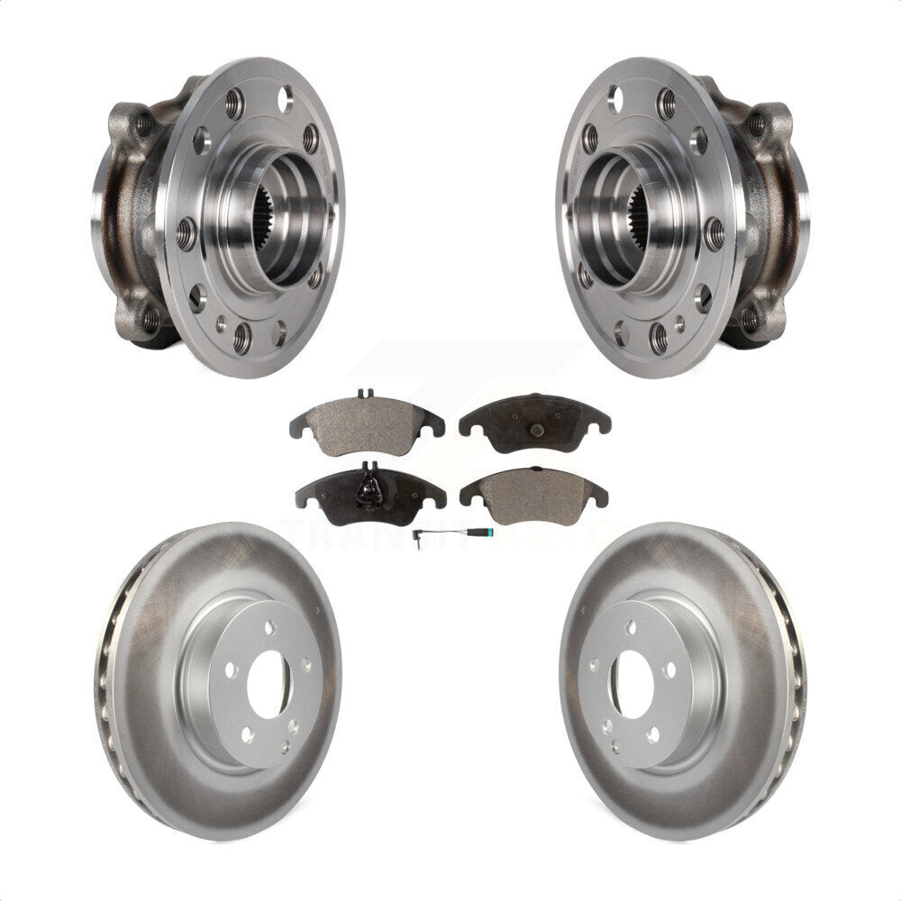 Hub Bearing Coated Brake Rotor And Pad Front Kit For 2017 Mercedes-Benz E400 AWD