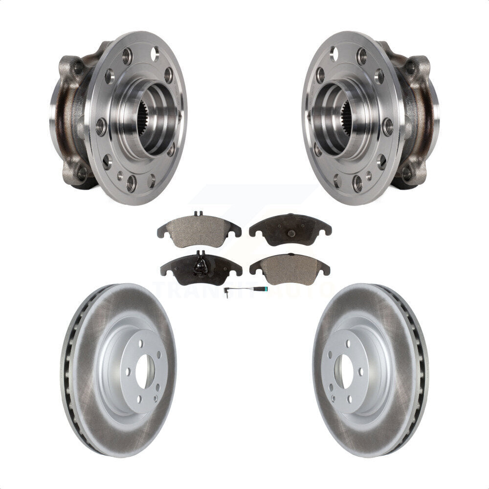 Hub Bearing Coated Brake Rotor And Pad Front Kit For 2017 Mercedes-Benz E400 AWD
