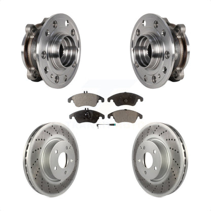 Hub Bearing Coated Brake Rotor And Pad Front Kit For 2017 Mercedes-Benz E400 AWD