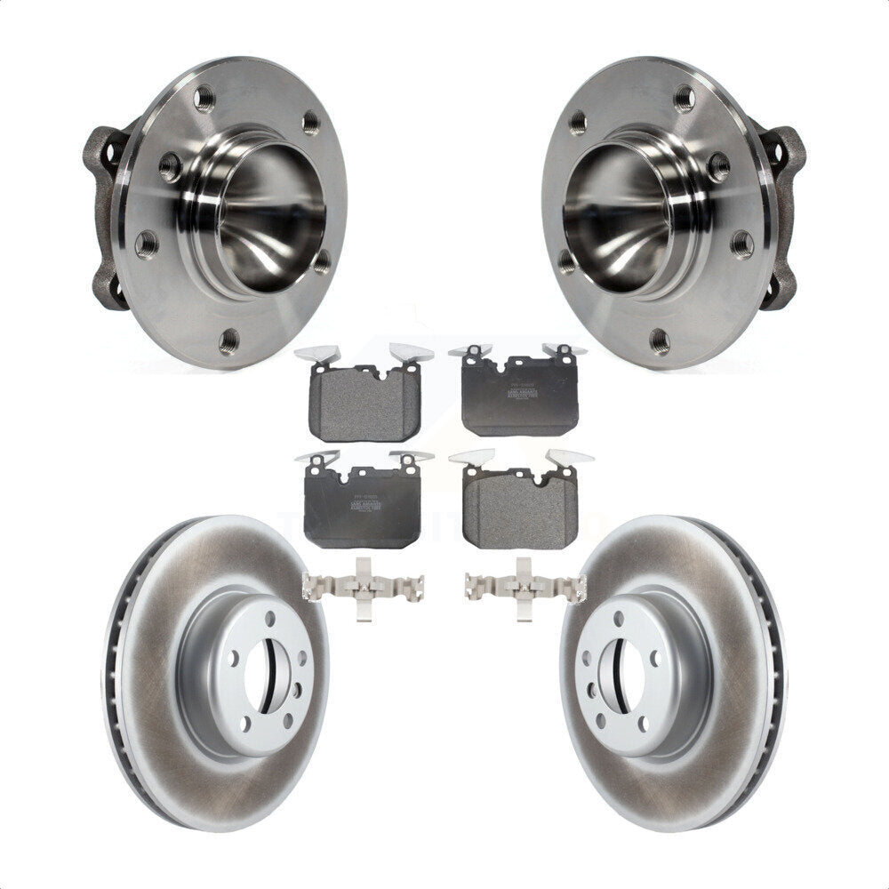 Hub Bearing Coated Brake Rotor & Pad Front Kit For 2013 BMW 328i Sedan with 3.0L