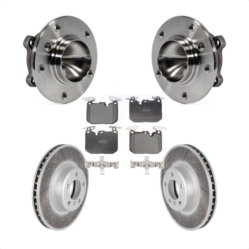 Hub Bearing Coated Brake Rotor & Pad Front Kit For 2013 BMW 328i Sedan with 3.0L