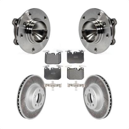 Hub Bearing Coated Brake Rotor & Pad Front Kit For 2013 BMW 328i Sedan with 3.0L