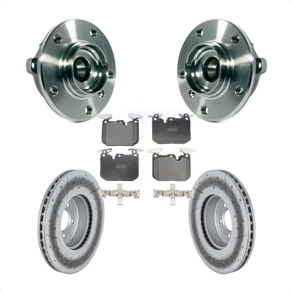 Hub Bearing Coated Brake Rotor Pad Front Kit For BMW 335i xDrive 435i Gran Coupe
