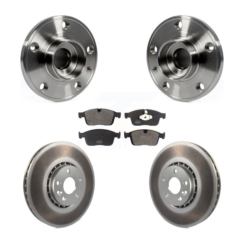 Hub Bearing Assembly Coated Disc Brake Rotors And Pads Front Kit For Volvo XC60
