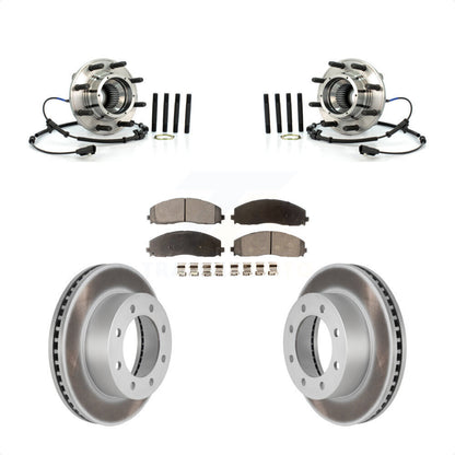 Hub Bearing Coated Brake Rotor Pads Front Kit For 2013 Ford F-250 Super Duty 4WD