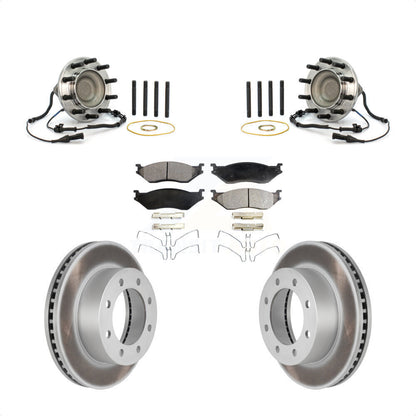 Hub Bearing Coat Brake Rotor Pad Front Kit For 05-09 Ford F-450 Super Duty 4 X 2