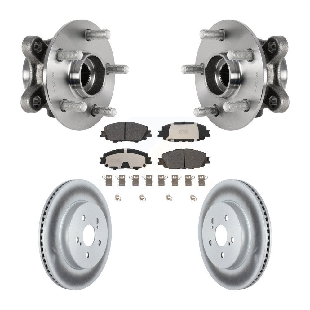 Hub Bearing Coated Disc Brake Rotor Pad Front Kit For Toyota Corolla Prius Prime