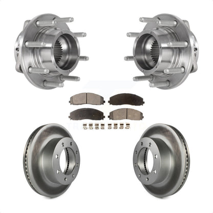 Hub Bearing Coated Brake Rotor Pad Front Kit For Ford F-350 Super Duty F-250 4WD