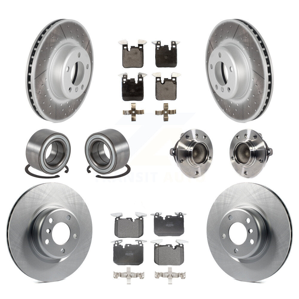 Hub Bearing Coat Brake Rotor Pads Shoe Front Rear Kit (10Pc) For BMW M235i M240i