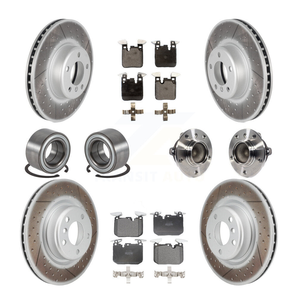 Hub Bearing Coat Brake Rotor Pads Shoe Front Rear Kit (10Pc) For BMW M235i M240i