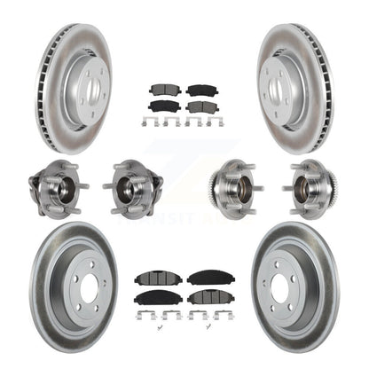Hub Bearing Coated Disc Brake Rotor & Pad Front Rear Kit (10Pc) For Ford Mustang
