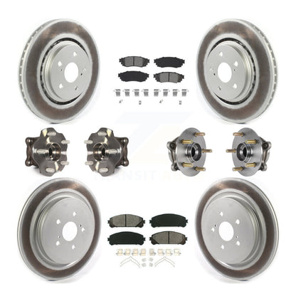 Hub Bearing Coated Brake Rotor Pads Front Rear Kit (10Pc) For Lexus RX350 RX450h