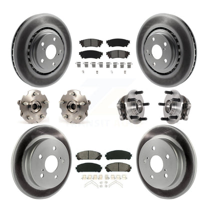 Hub Bearing Coated Brake Rotor Pads Front Rear Kit (10Pc) For Lexus NX300 NX200t