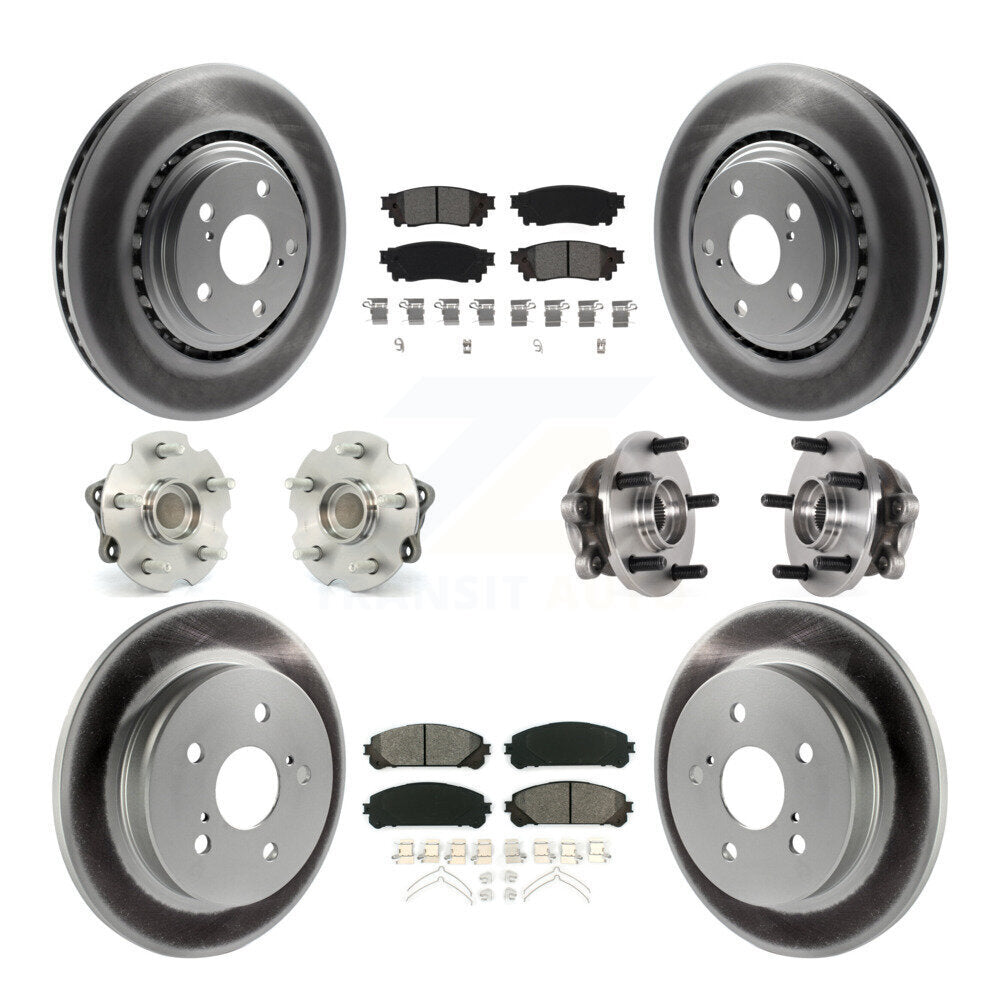 Hub Bearing Coated Brake Rotor Pads Front Rear Kit (10Pc) For Lexus NX300 NX200t