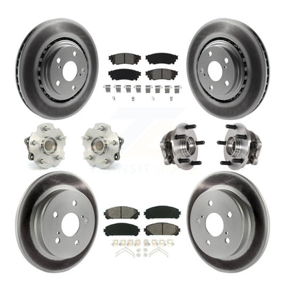 Hub Bearing Coated Brake Rotor Pads Front Rear Kit (10Pc) For Lexus NX300 NX200t