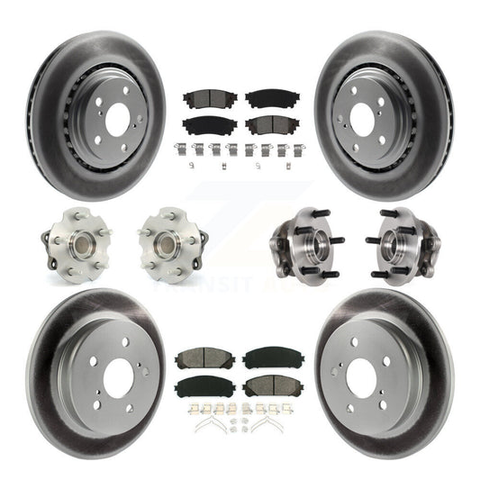 Hub Bearing Coated Brake Rotor Pads Front Rear Kit (10Pc) For Lexus NX300 NX200t