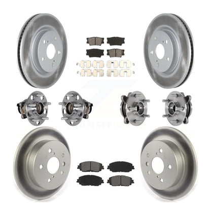 Hub Bearing Coated Disc Brake Rotor & Pad Front Rear Kit (10Pc) For Toyota Camry