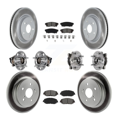 Hub Bearing Coated Disc Brake Rotor & Pad Front Rear Kit (10Pc) For Toyota Camry