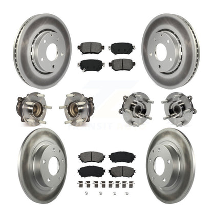 Hub Bearings Coated Disc Brake Rotors And Pads Front Rear Kit (10Pc) For Mazda 6