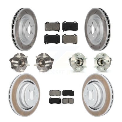Hub Bearing Coated Brake Rotor & Pads Front Rear Kit (10Pc) For Dodge Challenger