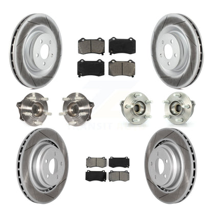 Hub Bearing Coated Brake Rotor & Pads Front Rear Kit (10Pc) For Dodge Challenger