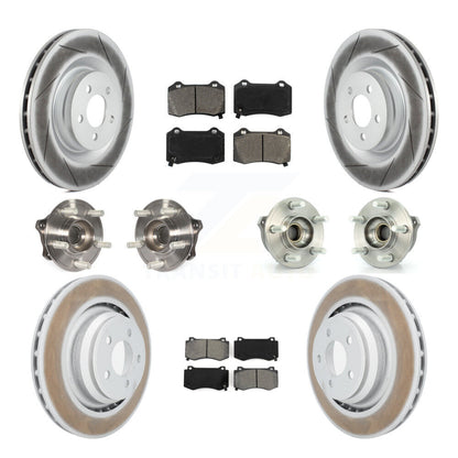 Hub Bearing Coated Brake Rotor & Pads Front Rear Kit (10Pc) For Dodge Challenger