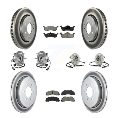 Hub Bearing Coated Brake Rotor Pad Front Rear Kit (10Pc) For Ford Expedition 4WD