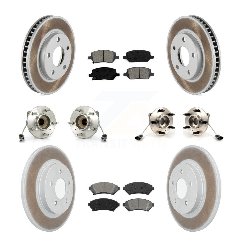Hub Bearing Coated Brake Rotor And Pad Front Rear Kit (10Pc) For Pontiac Montana