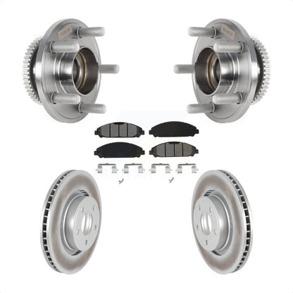 Hub Bearing Assembly Coated Disc Brake Rotor And Pads Front Kit For Ford Mustang