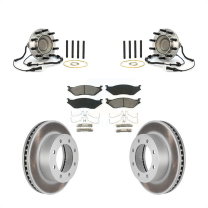 Hub Bearing Coat Brake Rotor Pad Front Kit For 05-09 Ford F-450 Super Duty 4 X 2