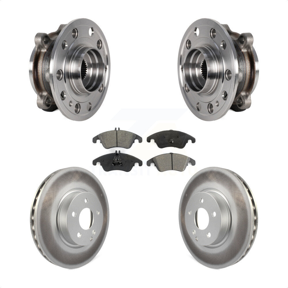 Hub Bearing Coated Brake Rotor And Pad Front Kit For 2017 Mercedes-Benz E400 AWD