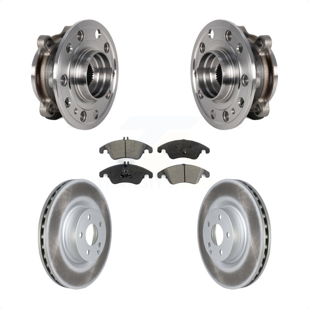 Hub Bearing Coated Brake Rotor And Pad Front Kit For 2017 Mercedes-Benz E400 AWD