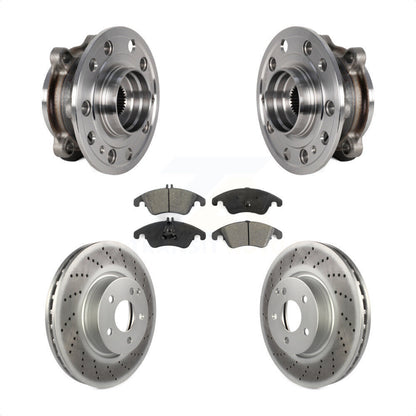 Hub Bearing Coated Brake Rotor And Pad Front Kit For 2017 Mercedes-Benz E400 AWD