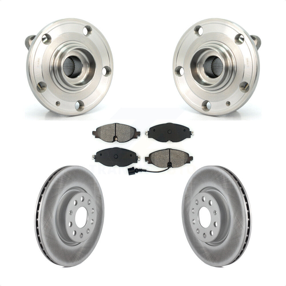 Hub Bearing Assembly Coated Disc Brake Rotor Pad Front Kit For Volkswagen Passat
