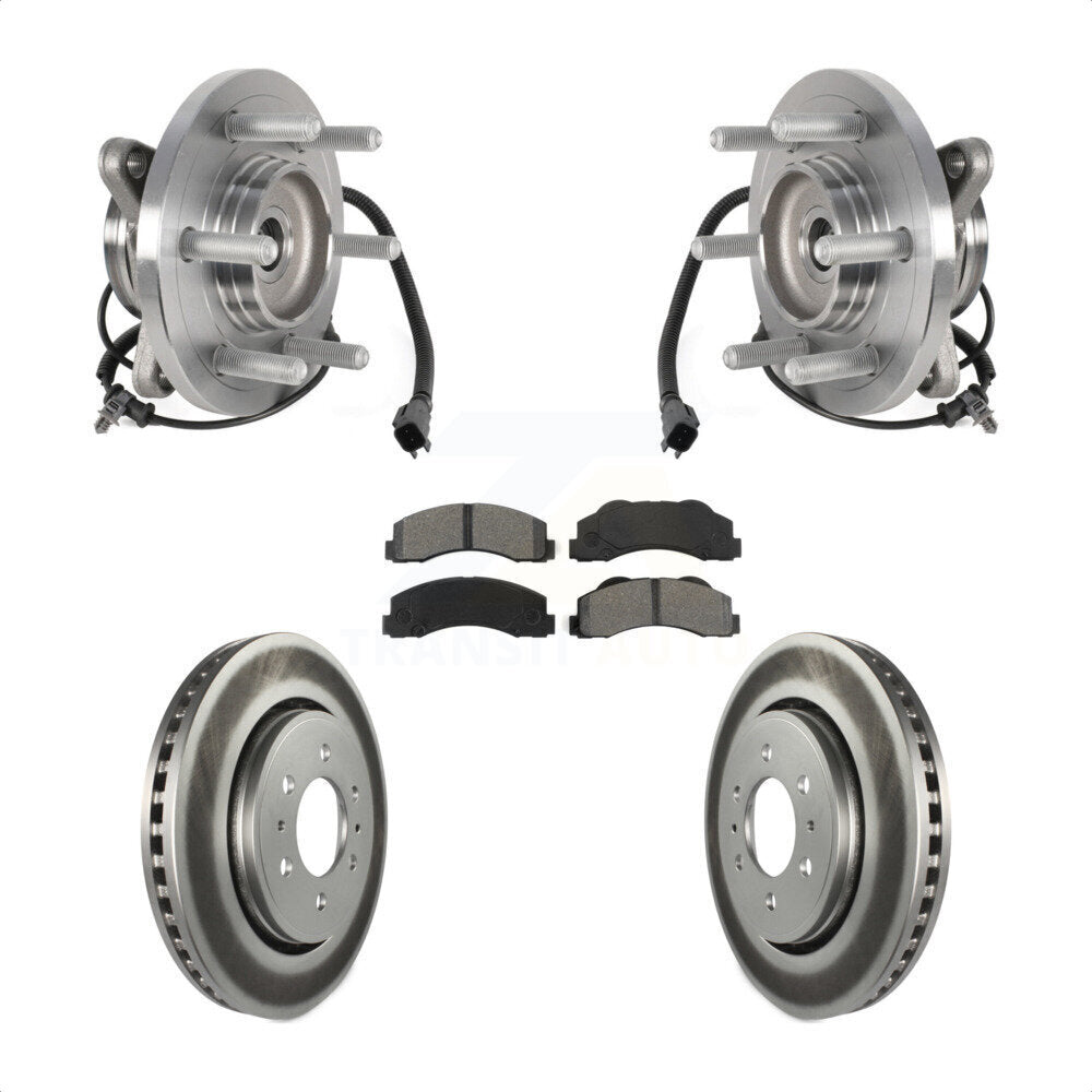 Hub Bearing Coat Brake Rotor Pad Front Kit For Ford Expedition Lincoln Navigator