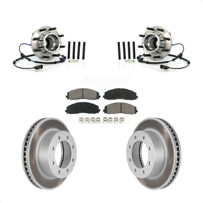 Hub Bearing Coated Brake Rotor Pads Front Kit For 2013 Ford F-250 Super Duty 4WD