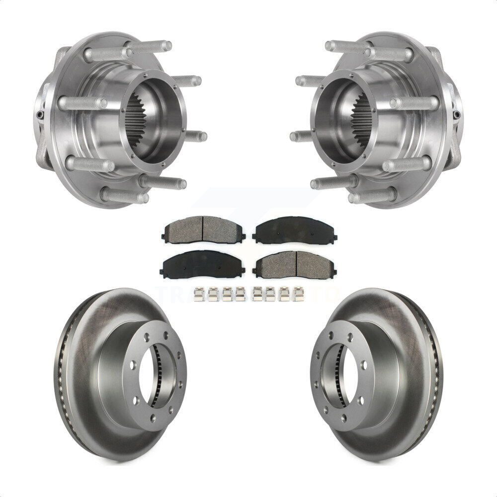 Hub Bearing Coated Brake Rotor Pad Front Kit For Ford F-350 Super Duty F-250 4WD