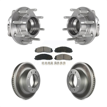 Hub Bearing Coated Brake Rotor Pad Front Kit For Ford F-350 Super Duty F-250 4WD