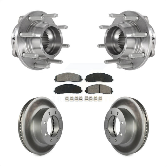 Hub Bearing Coated Brake Rotor Pad Front Kit For Ford F-350 Super Duty F-250 4WD