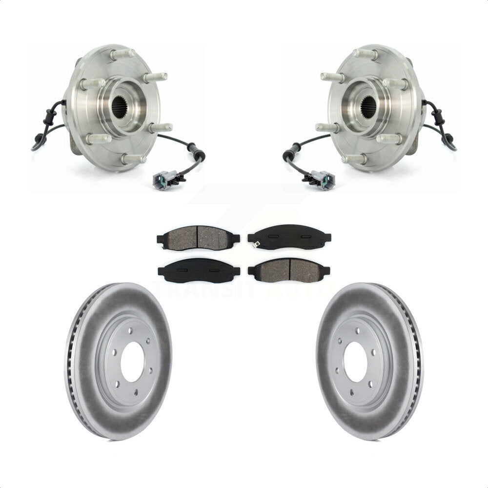 Hub Bearing Coated Brake Rotor & Pads Front Kit For 2007 Nissan TITAN From 04 07