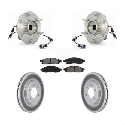 Hub Bearing Coated Brake Rotor & Pads Front Kit For 2007 Nissan TITAN From 04 07