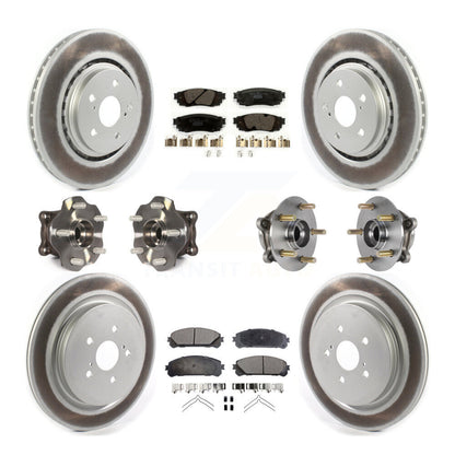 Hub Bearing Coated Brake Rotor Pads Front Rear Kit (10Pc) For Lexus RX350 RX450h