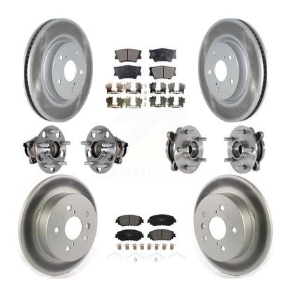 Hub Bearing Coated Disc Brake Rotor & Pad Front Rear Kit (10Pc) For Toyota Camry