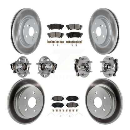 Hub Bearing Coated Disc Brake Rotor & Pad Front Rear Kit (10Pc) For Toyota Camry