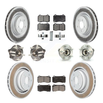 Hub Bearing Coated Brake Rotor & Pads Front Rear Kit (10Pc) For Dodge Challenger