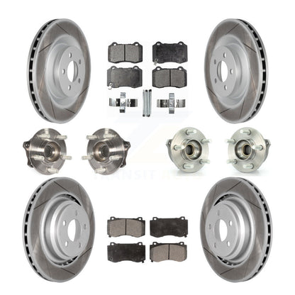 Hub Bearing Coated Brake Rotor & Pads Front Rear Kit (10Pc) For Dodge Challenger