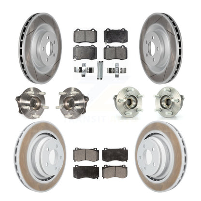 Hub Bearing Coated Brake Rotor & Pads Front Rear Kit (10Pc) For Dodge Challenger
