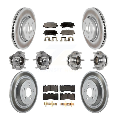 Hub Bearing Coated Disc Brake Rotor & Pad Front Rear Kit (10Pc) For Ford Mustang